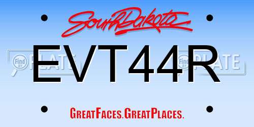 EVT44R South Dakota License Plate