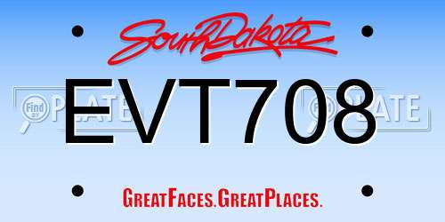 EVT708 South Dakota License Plate