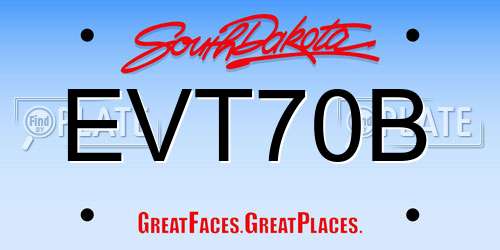 EVT70B South Dakota License Plate