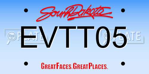 EVTT05 South Dakota License Plate