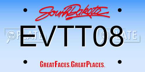 EVTT08 South Dakota License Plate