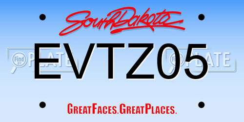 EVTZ05 South Dakota License Plate