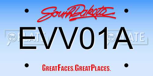 EVV01A South Dakota License Plate