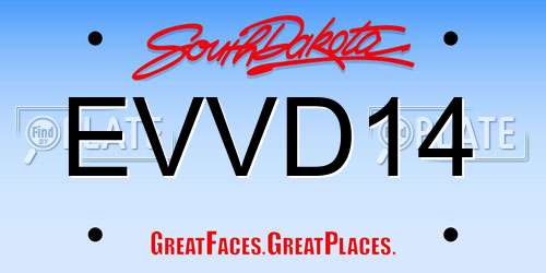 EVVD14 South Dakota License Plate