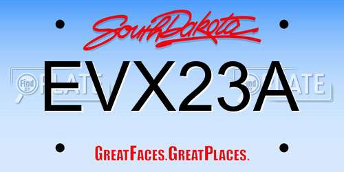 EVX23A South Dakota License Plate