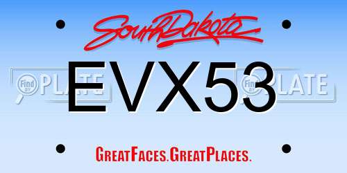 EVX53 South Dakota License Plate