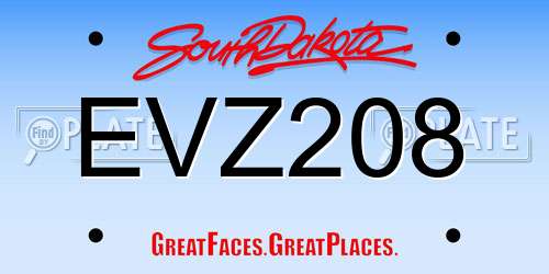 EVZ208 South Dakota License Plate