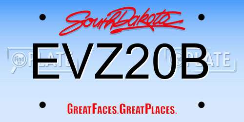 EVZ20B South Dakota License Plate