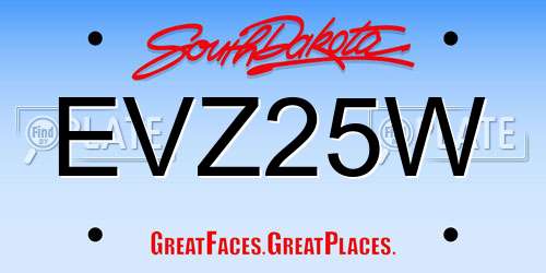 EVZ25W South Dakota License Plate