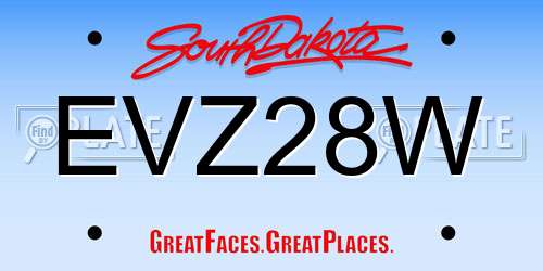 EVZ28W South Dakota License Plate