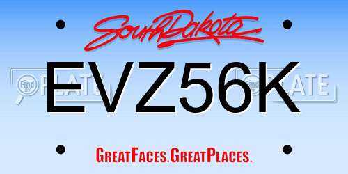EVZ56K South Dakota License Plate