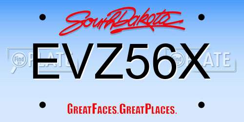 EVZ56X South Dakota License Plate