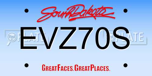 EVZ70S South Dakota License Plate