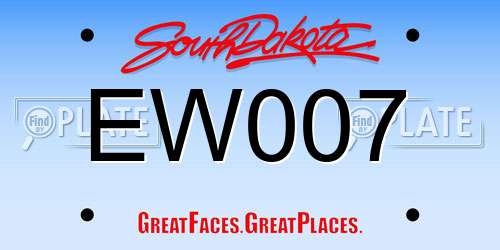 EW007 South Dakota License Plate