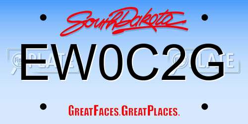 EW0C2G South Dakota License Plate