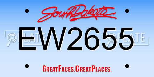 EW2655 South Dakota License Plate