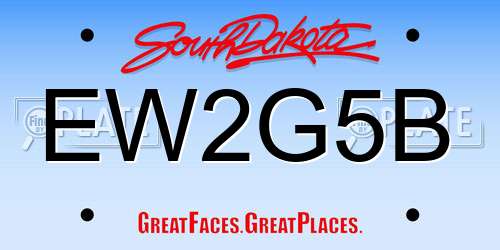 EW2G5B South Dakota License Plate