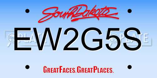 EW2G5S South Dakota License Plate