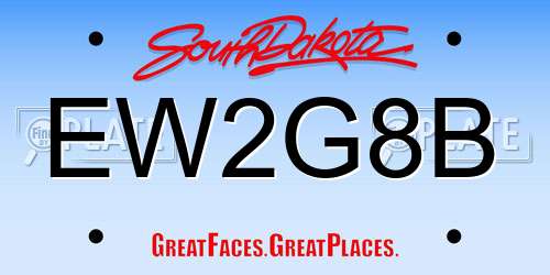 EW2G8B South Dakota License Plate