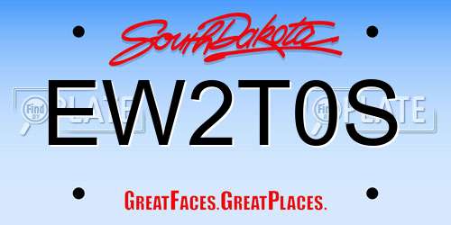 EW2T0S South Dakota License Plate