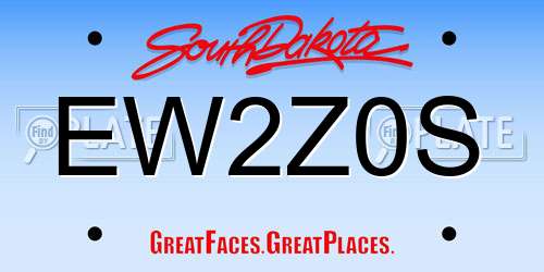 EW2Z0S South Dakota License Plate