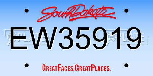 EW35919 South Dakota License Plate