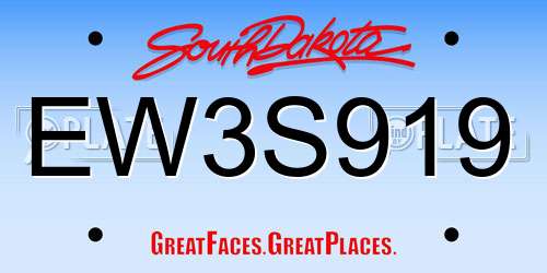 EW3S919 South Dakota License Plate