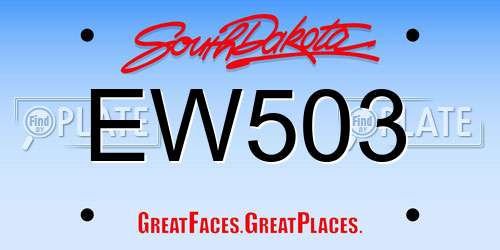 EW503 South Dakota License Plate
