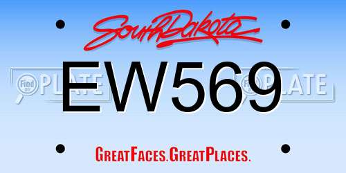 EW569 South Dakota License Plate