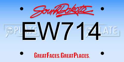 EW714 South Dakota License Plate
