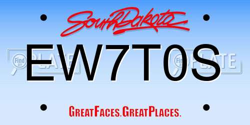 EW7T0S South Dakota License Plate