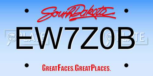 EW7Z0B South Dakota License Plate