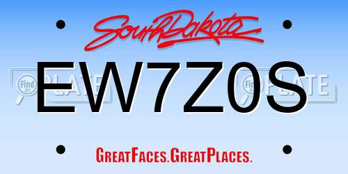 EW7Z0S South Dakota License Plate