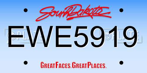 EWE5919 South Dakota License Plate