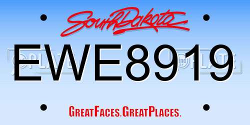 EWE8919 South Dakota License Plate
