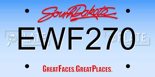 EWF270 South Dakota License Plate