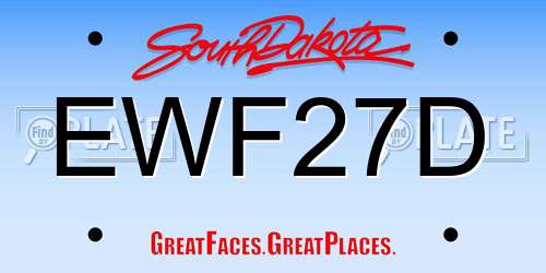 EWF27D South Dakota License Plate