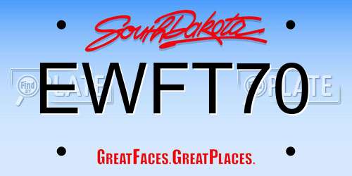 EWFT70 South Dakota License Plate