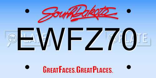 EWFZ70 South Dakota License Plate