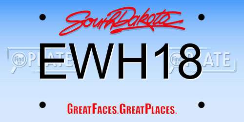 EWH18 South Dakota License Plate