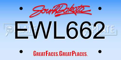 EWL662 South Dakota License Plate