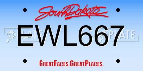 EWL667 South Dakota License Plate
