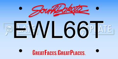 EWL66T South Dakota License Plate