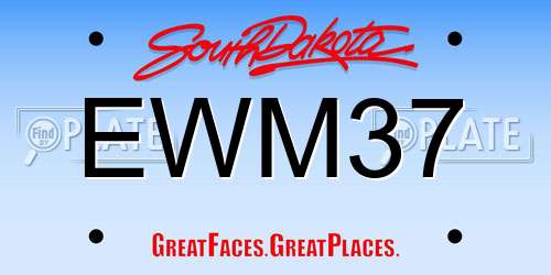EWM37 South Dakota License Plate