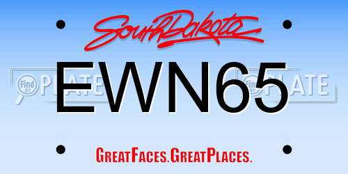 EWN65 South Dakota License Plate