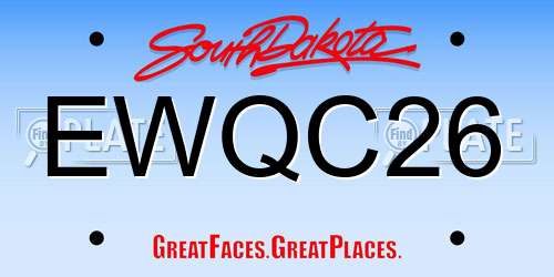 EWQC26 South Dakota License Plate