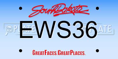 EWS36 South Dakota License Plate
