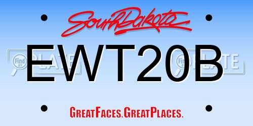 EWT20B South Dakota License Plate