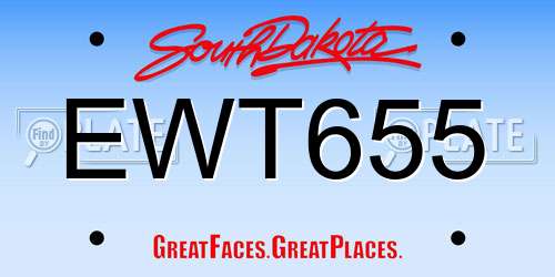 EWT655 South Dakota License Plate