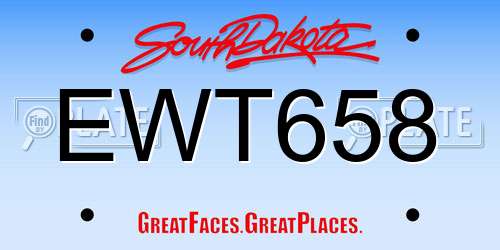 EWT658 South Dakota License Plate